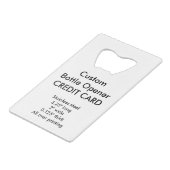 Aangepaste creditcardstijl botopening kredietkaart flessenopener (Voorkant Gekanteld)