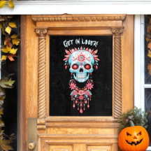 Aangepaste Creepy Blue Pink Halloween Sugar Skull
