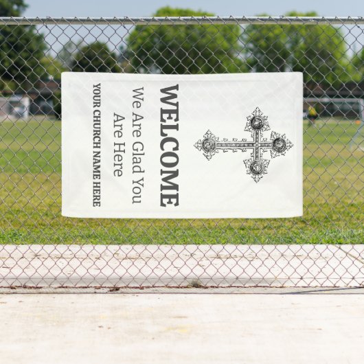 Aangepaste  Cross Church Welkom Spandoek (Insitu)