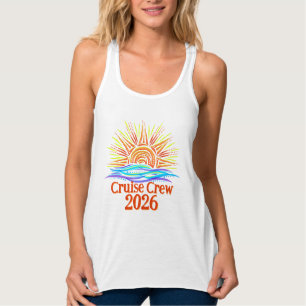 Aangepaste Cruise Crew Zon en Golven Tanktop