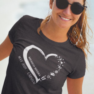 Aangepaste Cruise Liefhebber Hart Embarkatie T-shirt