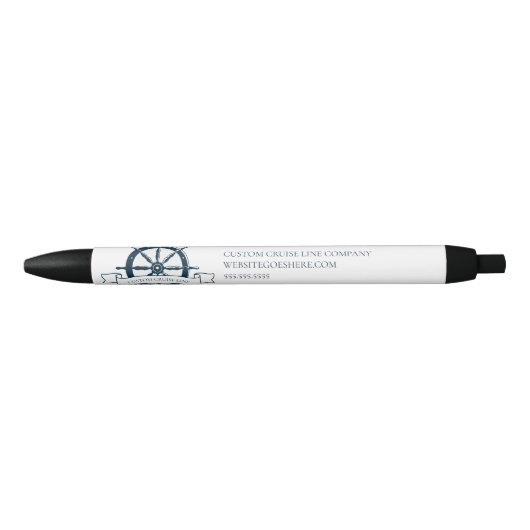 Aangepaste Cruise Line Scheepsstuurwiel Nautilus M Zwarte Inkt Pen (Voorkant)