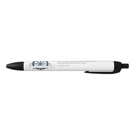 Aangepaste Cruise Line Scheepsstuurwiel Nautilus M Zwarte Inkt Pen (Bodem)