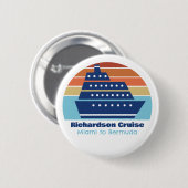 Aangepaste cruiseschepen reis zonnescherm ronde button 5,7 cm (Voorkant /achterkant)