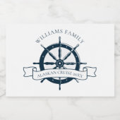 Aangepaste cruiseschip Marine Blauw Nautische Part Sparkling Wijnetiket (Enkel label)