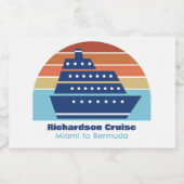 Aangepaste cruiseschip Ocean Liner Sunset Mini Sparkling Wijnetiket (Enkel label)