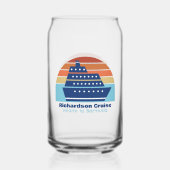 Aangepaste cruiseschip reis Sunset Keepsake Blikvorm Glas (Achterkant)