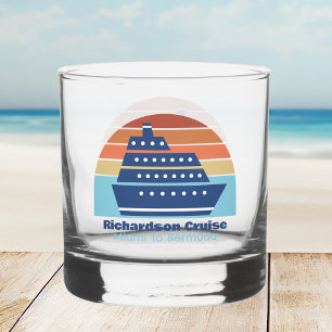 Aangepaste cruiseschip reis Sunset Keepsake Whisky Glas