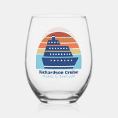 Aangepaste cruiseschip reis Sunset Keepsake Wijnglas Zonder Voet (Voorkant)