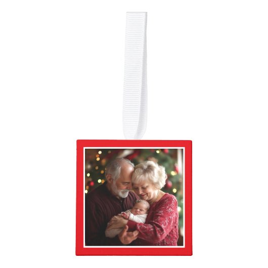 Aangepaste Cube Kerst Ornament Foto Aangepaste tek (Voorkant)