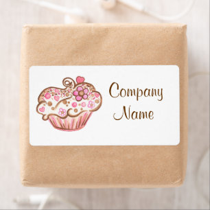 Aangepaste Cupcake Bakkerij Bedrijfsstickers Label
