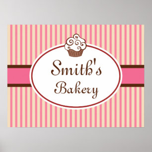 Aangepaste Cupcake Bakkerij teken Art Print