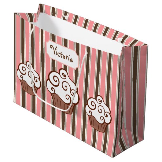 Aangepaste Cupcake-cadeau Large Cadeautasje (Voorkant Gekanteld)