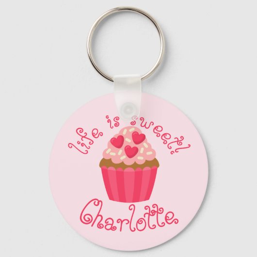 Aangepaste Cupcake-Sleutelhanger Sleutelhanger (Voorkant)