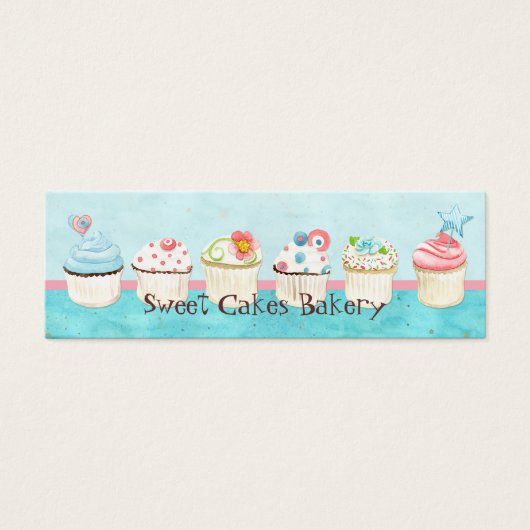 Aangepaste Cupcake Sweet Shoppe Gift Labels Mini Visitekaartjes (Voorkant)