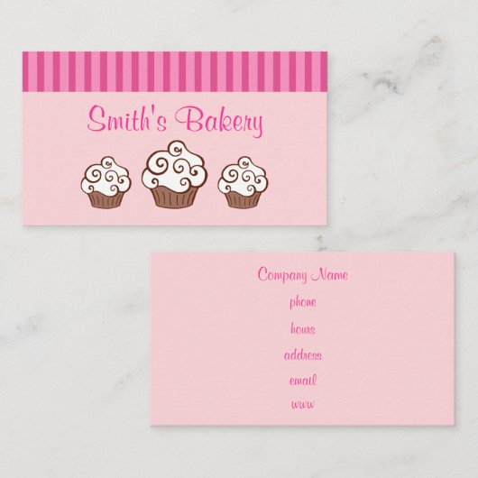Aangepaste Cupcake-Visitekaartjes Visitekaartje (Voorkant / Achterkant)