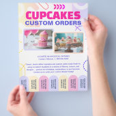 Aangepaste Cupcakes en Taarten Afscheur Flyer Sjab (Hand)