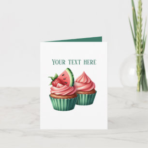 Aangepaste cupcakes met watermeloen kaart