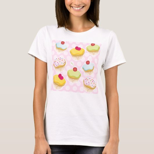 Aangepaste cupcakes t-shirt (Voorkant)