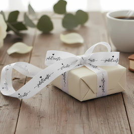 Aangepaste cut en naai handtekening naam satijn la lint