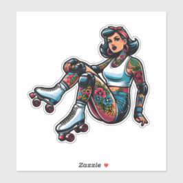 Aangepaste-Cut Vinyl Sticker: Roller Girl Sticker