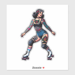 Aangepaste-Cut Vinyl Sticker: Roller Girl Sticker
