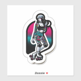 Aangepaste-Cut Vinyl Sticker: Roller Girl Sticker