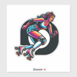 Aangepaste-Cut Vinyl Sticker: Roller Girl Sticker