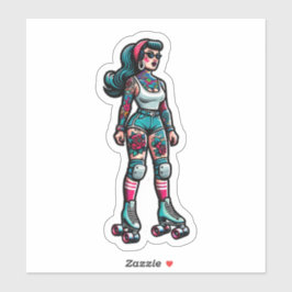 Aangepaste-Cut Vinyl Sticker: Roller Girl Sticker