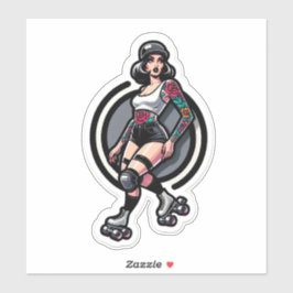Aangepaste-Cut Vinyl Sticker: Roller Girl Sticker