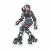 Aangepaste-Cut Vinyl Sticker: Roller Girl Sticker (Voorkant)