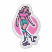 Aangepaste-Cut Vinyl Sticker: Roller Girl Sticker (Voorkant)