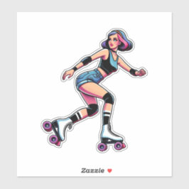 Aangepaste-Cut Vinyl Sticker: Roller Girl Sticker
