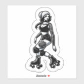 Aangepaste-Cut Vinyl Sticker: Roller Girl Sticker (Vel)