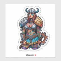 Aangepaste-Cut Vinyl Sticker: Warrior Woman