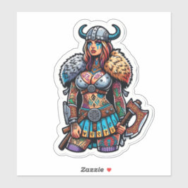 Aangepaste-Cut Vinyl Sticker: Warrior Woman Sticker