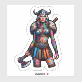 Aangepaste-Cut Vinyl Sticker: Warrior Woman Sticker