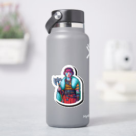 Aangepaste-Cut Vinyl Sticker: Warrior Woman Sticker