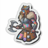 Aangepaste-Cut Vinyl Sticker: Warrior Woman Sticker (Voorkant)