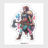 Aangepaste-Cut Vinyl Sticker: Warrior Woman Sticker (Vel)
