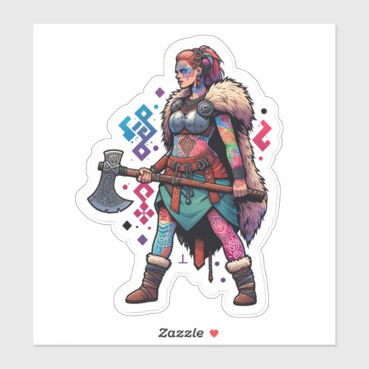 Aangepaste-Cut Vinyl Sticker: Warrior Woman Sticker (Vel)