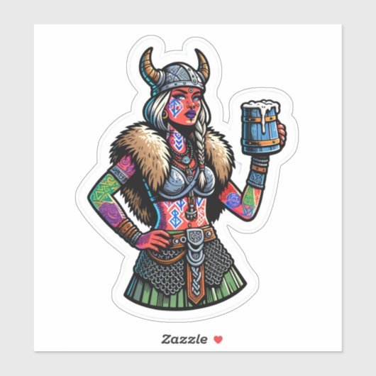 Aangepaste-Cut Vinyl Sticker: Warrior Woman Sticker (Vel)