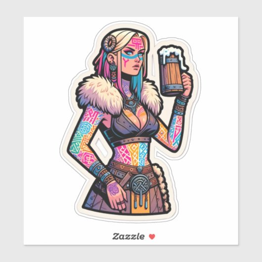 Aangepaste-Cut Vinyl Sticker: Warrior Woman Sticker (Vel)