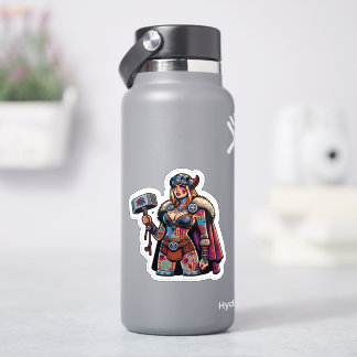 Aangepaste-Cut Vinyl Sticker: Warrior Woman Sticker