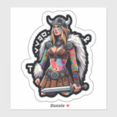 Aangepaste-Cut Vinyl Sticker: Warrior Woman Sticker (Vel)