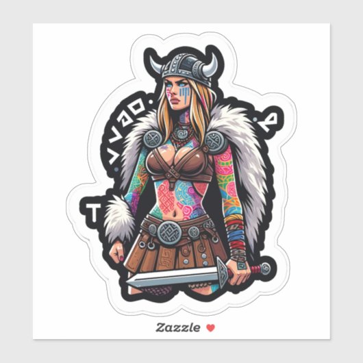 Aangepaste-Cut Vinyl Sticker: Warrior Woman Sticker (Vel)