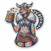 Aangepaste-Cut Vinyl Sticker: Warrior Woman Sticker (Voorkant)