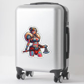 Aangepaste-Cut Vinyl Sticker: Warrior Woman Sticker (Koffer)