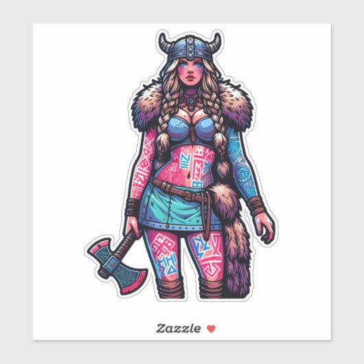 Aangepaste-Cut Vinyl Sticker: Warrior Woman Sticker (Vel)