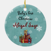 Aangepaste Cute Baby's eerste kerstpaard Keramisch Ornament (Achterkant)